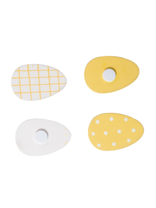 SET OF 10 YELLOW ADHESIVE EGGS 4CM