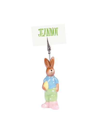 CERAMIC RABBIT TABLE PLACE CARD HOLDER 12CM 