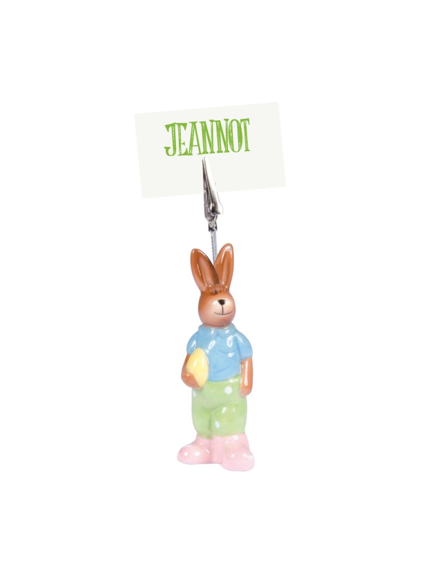 CERAMIC RABBIT TABLE PLACE CARD HOLDER 12CM 