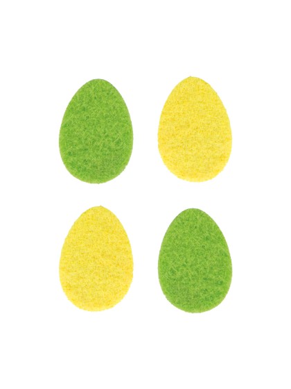 SACHET 12 OEUFS FEUTRINE 2 COL ASS 4CM