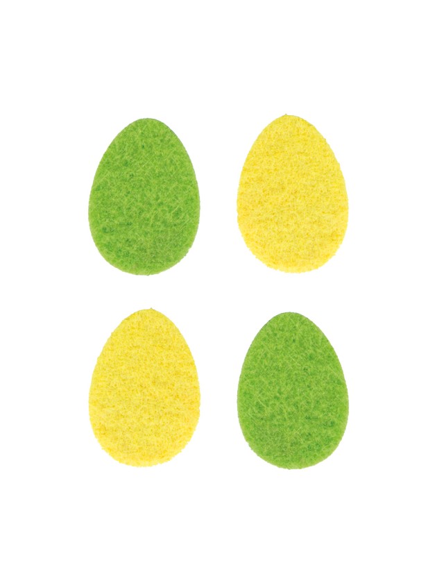 SACHET 12 OEUFS FEUTRINE 2 COL ASS 4CM