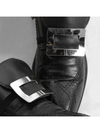 BOUCLES DE CHAUSSURES METAL ARGENTEES 