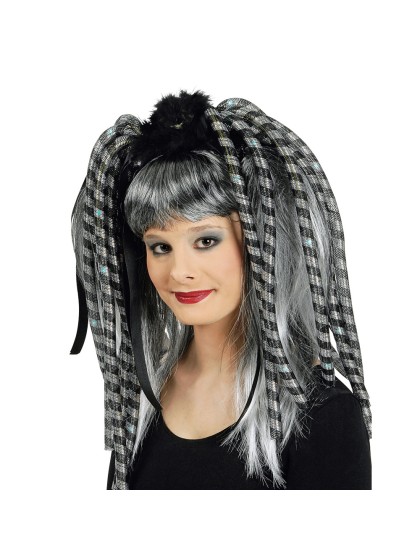 SERRE-TETE CRAZY HAIR CLIGNOTANT NOIR ET ARGENT 