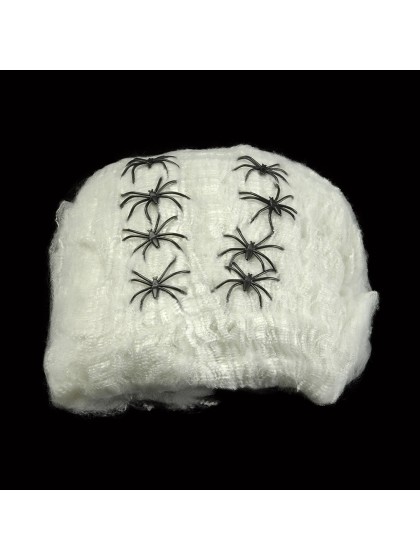 BIG WHITE SPIDERWEB + 12 BLACK SPIDERS 125GR