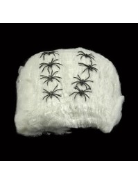 BIG WHITE SPIDERWEB + 12 BLACK SPIDERS 125GR
