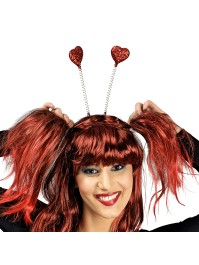 HEADBAND WITH RED GLITTER HEARTS 