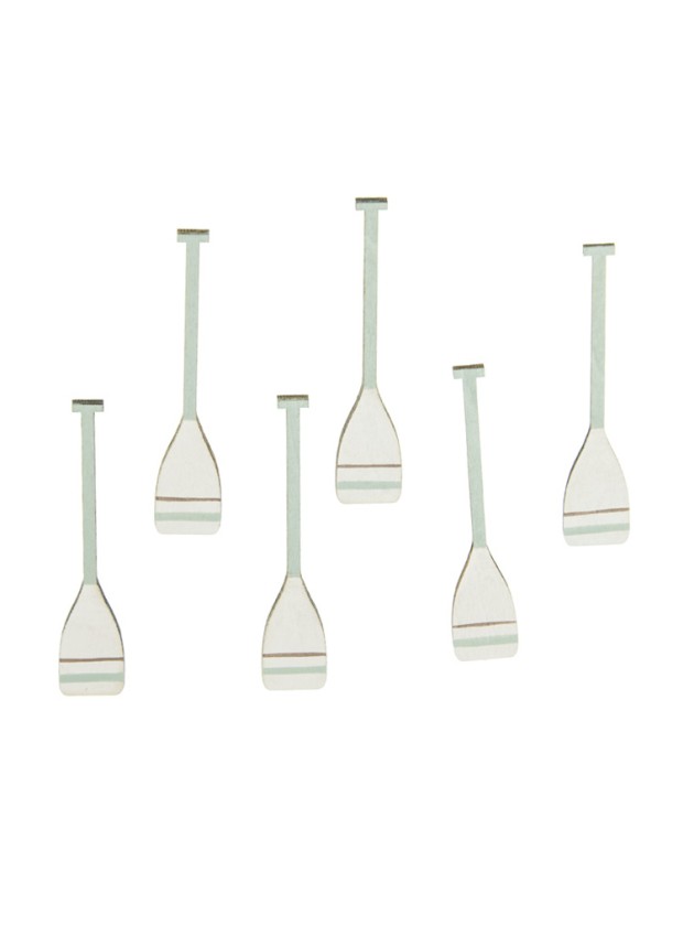 SACHET 6 MINI RAMES BLANC BLEU CIEL TAUPE 7CM