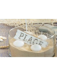 HANGING WHITE LIGHT BROWN WOODEN PLAGE BOARD 15CM X 4.5CM