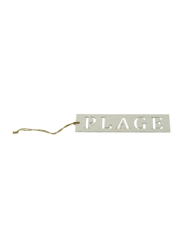 WHITE WOODEN PLAGE BOARD WITH TIE 3.5CM X 15CM