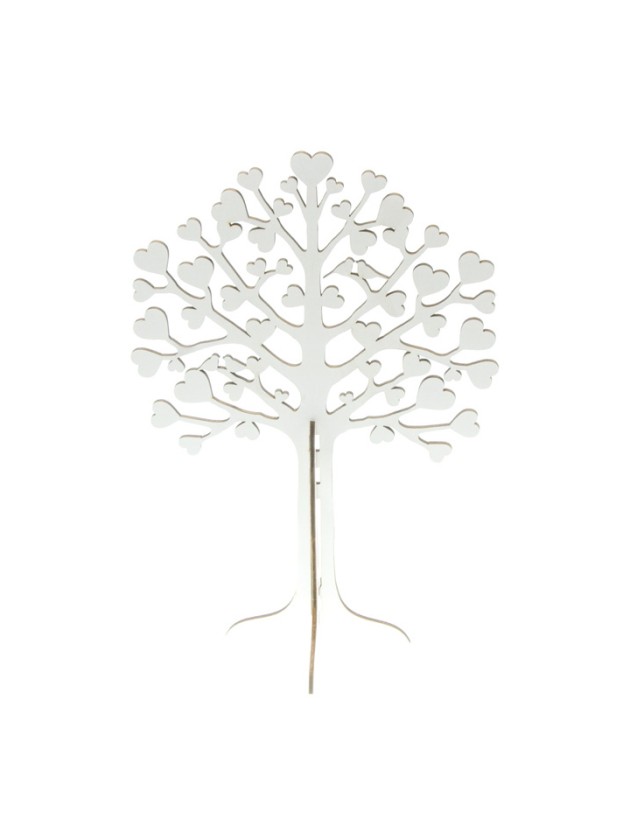 WHITE WOODEN WISHES TREE 30CM