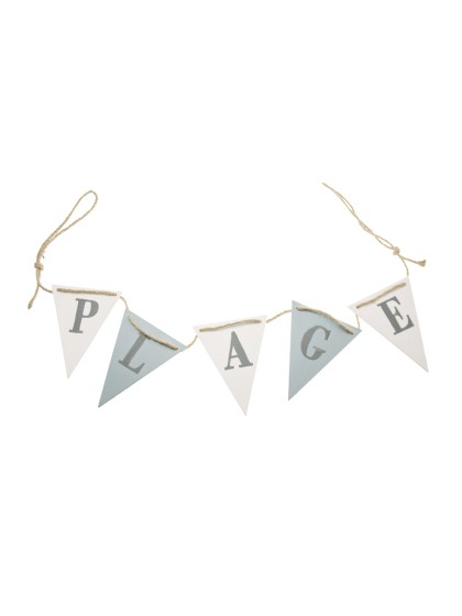WOODEN PLAGE PENNANTS GARLAND 93CM X 12CM