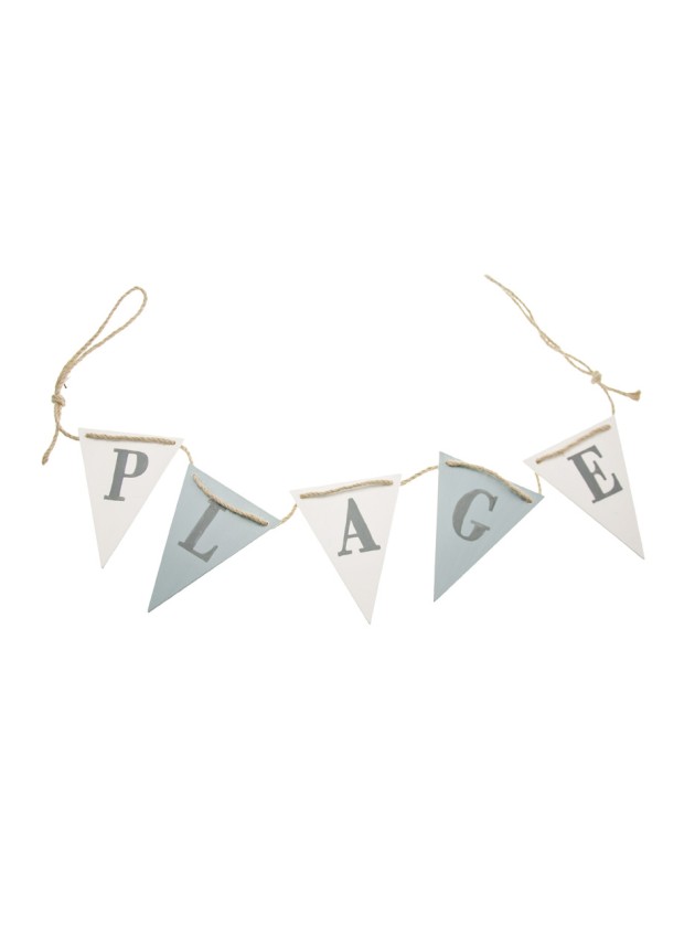 WOODEN PLAGE PENNANTS GARLAND 93CM X 12CM