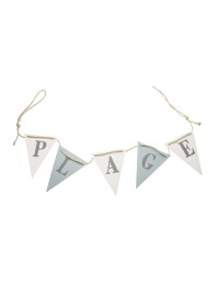 WOODEN PLAGE PENNANTS GARLAND 93CM X 12CM