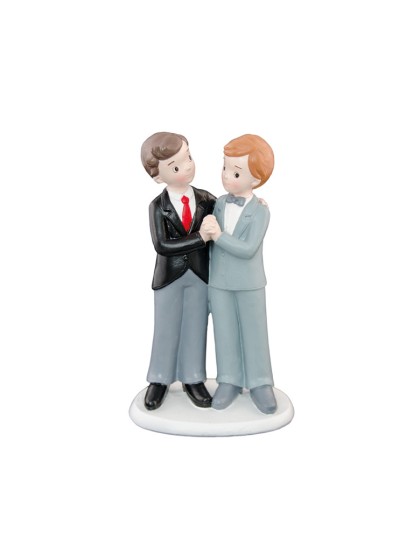 POLYRESIN MARRIED COUPLE GAY BOYS 1 10CM X 6.5CM X 17CM