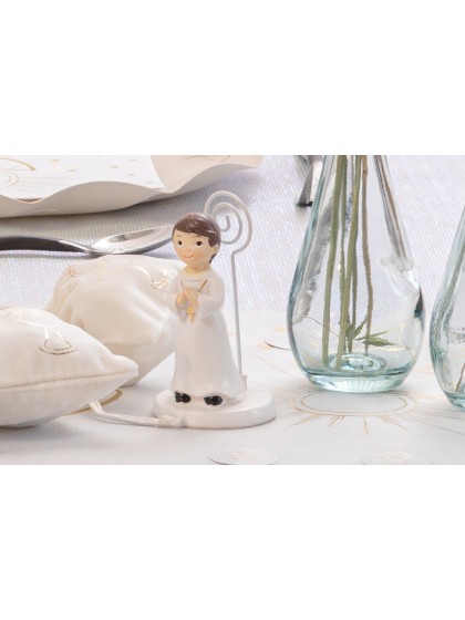 MARQUE-PLACE RESINE COMMUNION GARCON 5.5CM X 5.5CM X 10.5CM