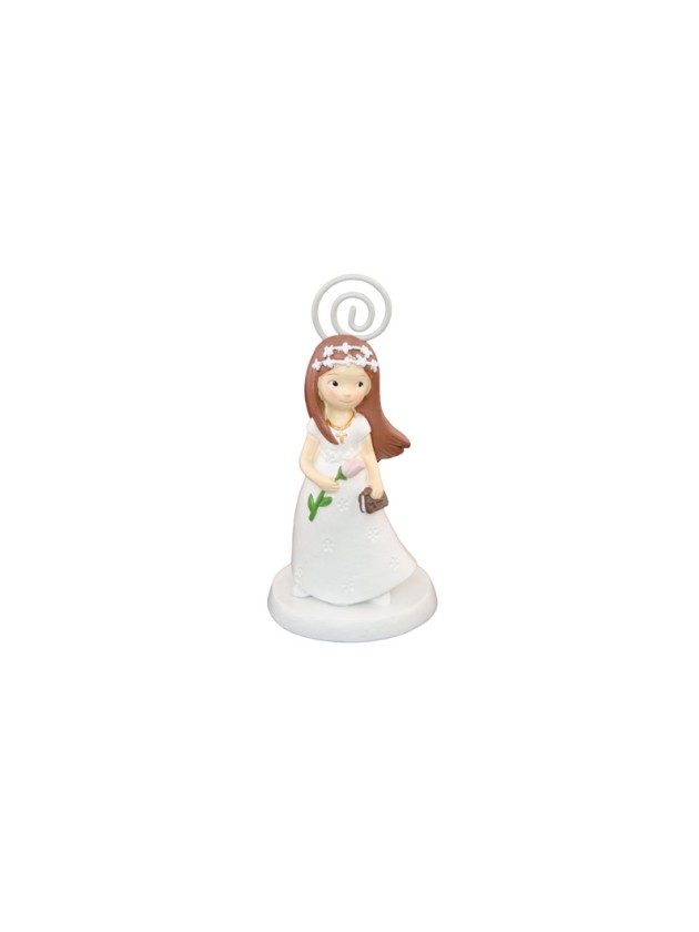 MARQUE-PLACE RESINE COMMUNION FILLE 5.5CM X 5.5CM X 10.5CM
