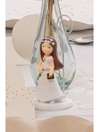 POLYRESIN COMMUNION GIRL TABLE PLACE CARD HOLDER 5.5CM X 5.5CM X 10.5CM