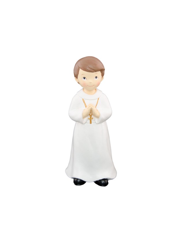 POLYRESIN COMMUNION BOY PRAYING 6.5CM X 5.5CM X 15CM