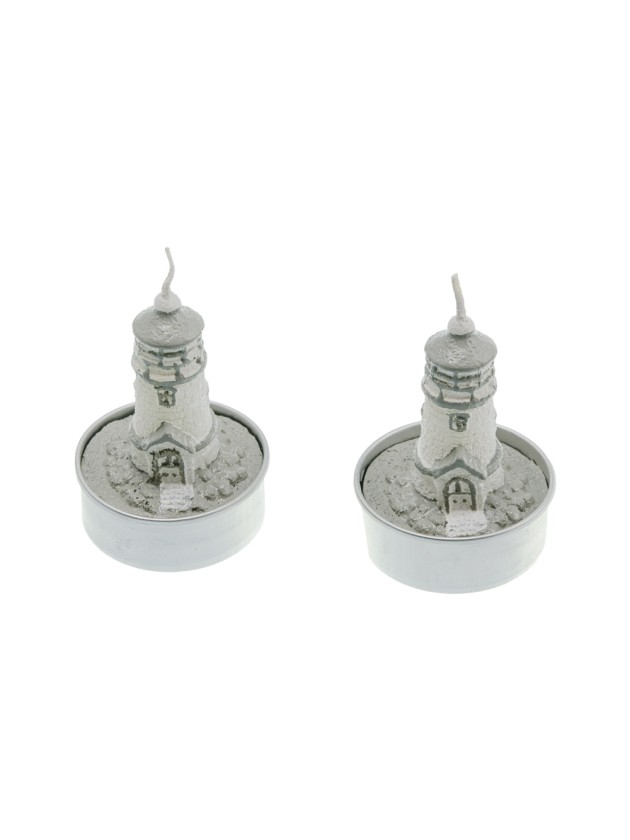 SET OF 2 LIGHTHOUSE CANDLES 