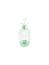 CAGE METAL OISEAU PISTACHE 20CM X 8CM
