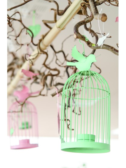 PISTACHIO METAL BIRD CAGE 20CM X 8CM