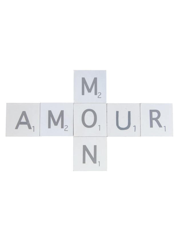 SET OF 7 WOODEN LETTERS MON AMOUR (MY LOVE) 5.5CM