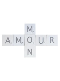 SET OF 7 WOODEN LETTERS MON AMOUR (MY LOVE) 5.5CM