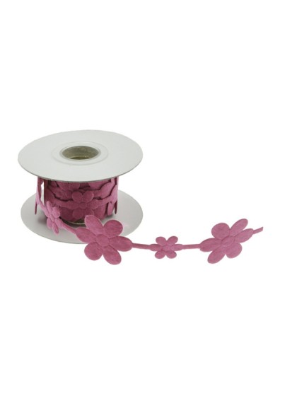FELT RIBBON FUCHSIA FLOWERS 200CMX3,5CM 