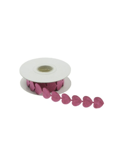 RUBAN FEUTRINE COEURS FUCHSIA 200CMX2CM 