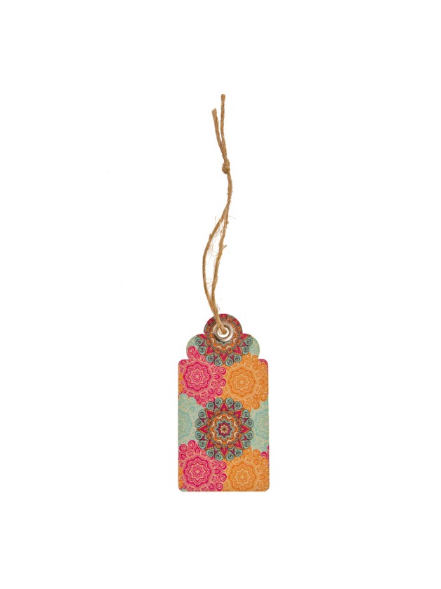 CARD OF 15 TAGS BOHEMIA RANGE WITH HOLE AND LINK 6CM X 3CM