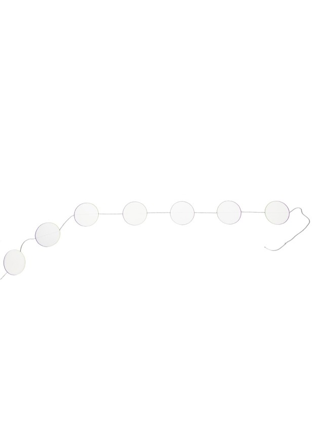 GUIRLANDE CONFETTI PAPIER BLANC  DIA 5CM LONG 4M