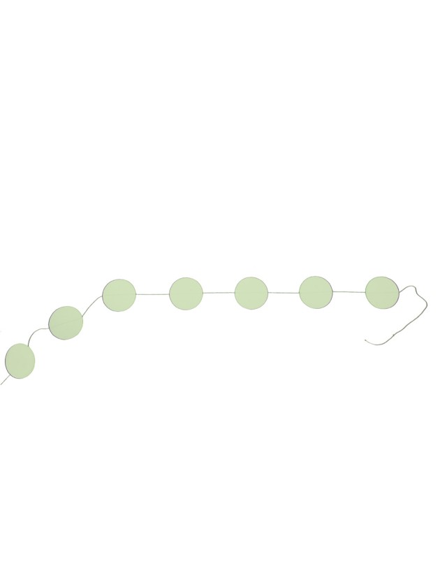 GUIRLANDE CONFETTI PAPIER VERT PASTEL  DIA 5CM LONG 4M