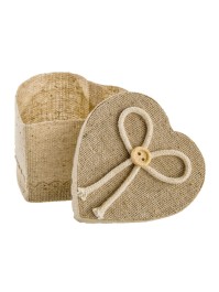 SET 4 CONTENANTS LIN COEUR 6CM X 6CM X 4.5CM