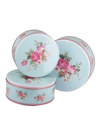 SET 3 BOITES A GATEAUX METAL BOUQUET DIA 25CM / 22CM / 19.5CM