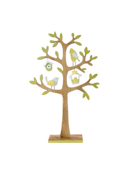 ARBRE EN BOIS VERT 22CM X 5CM X 34CM