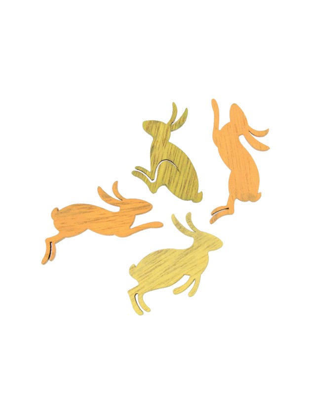 SET 12 LAPINS A DISPERSER JAUNE VERT 4CM X 3CM