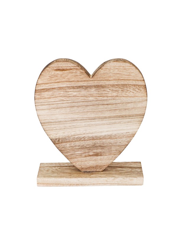 WOODEN HEART DECO 18.5CM X 5CM X 20.5CM