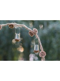 SET OF 4 JUTE ROSES 5CM