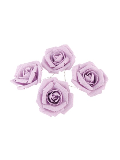 SET OF 4 LAVENDER ROSES 5.5CM