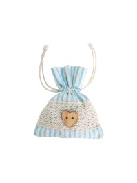 SET OF 4 PASTEL BLUE BAGS WITH STRIPES 8CM X 10CM