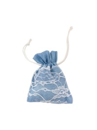 SET 4 BAGS LIGHT COLOR DENIM AND LACE 8CM X 10CM