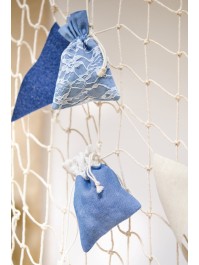 SET 4 BAGS LIGHT COLOR DENIM AND LACE 8CM X 10CM
