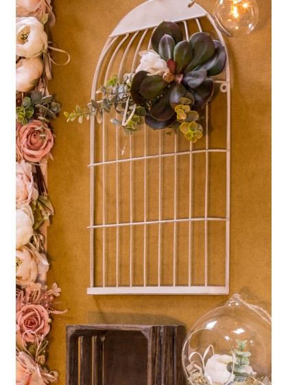 METAL HANGING DECO BIRDCAGE 30CM X 56CM X 3CM