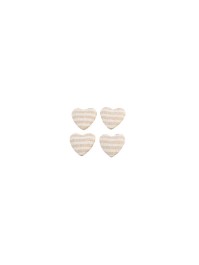 SET OF 6 STRIPED LINEN HEARTS TO DISPERSE 2.6CM X 2.6CM