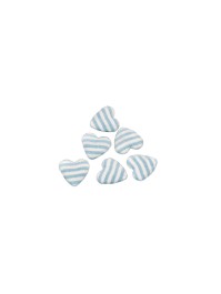 SET OF 6 STRIPED PASTEL BLUE HEARTS TO DISPERSE 2.6CM X 2.6CM