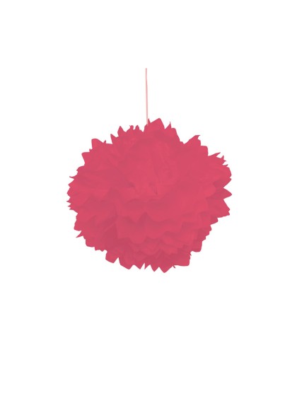 SET 2 POMPONS PAPIER DE SOIE ROUGE DIA 30CM