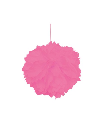 SET 2 POMPONS PAPIER DE SOIE ROSE VIF DIA 30CM