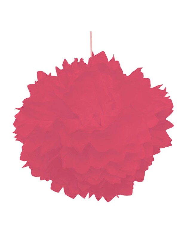 SET OF 2 RED TISSUE POMPOMS DIA 40CM
