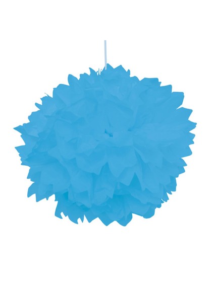 SET 2 POMPONS PAPIER DE SOIE TURQUOISE DIA 40CM