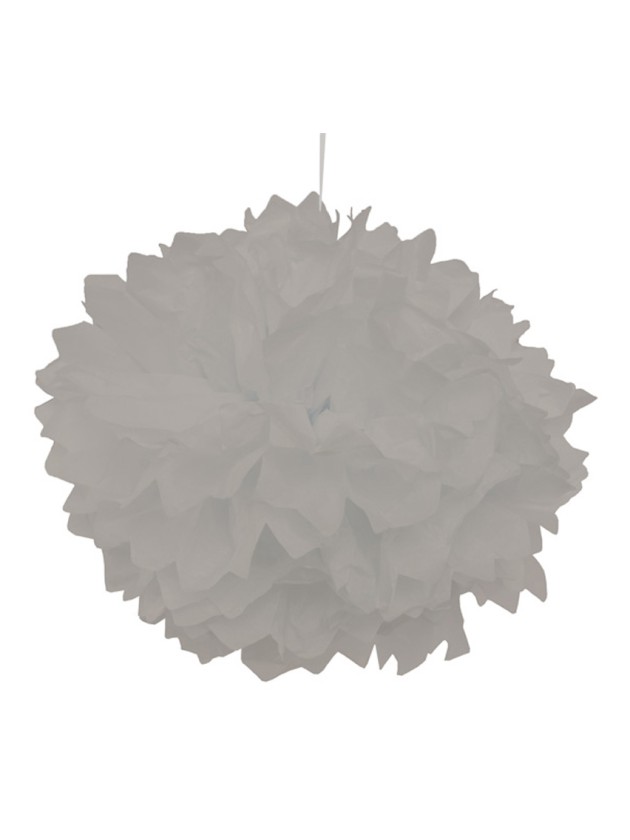 SET OF 2 GREY TISSUE POMPOMS DIA 40CM